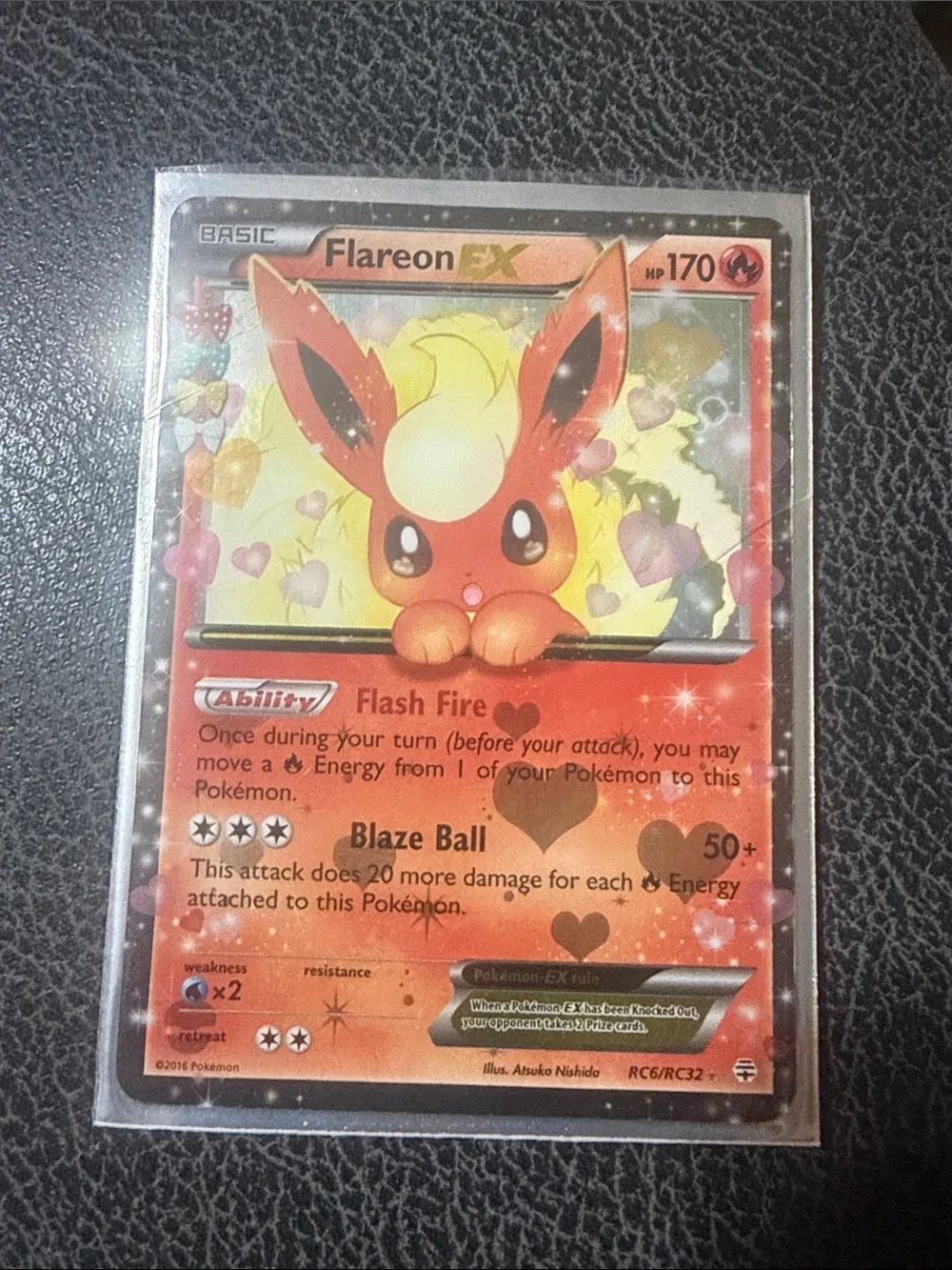 Flareon EX Trading Card - Red Collectible